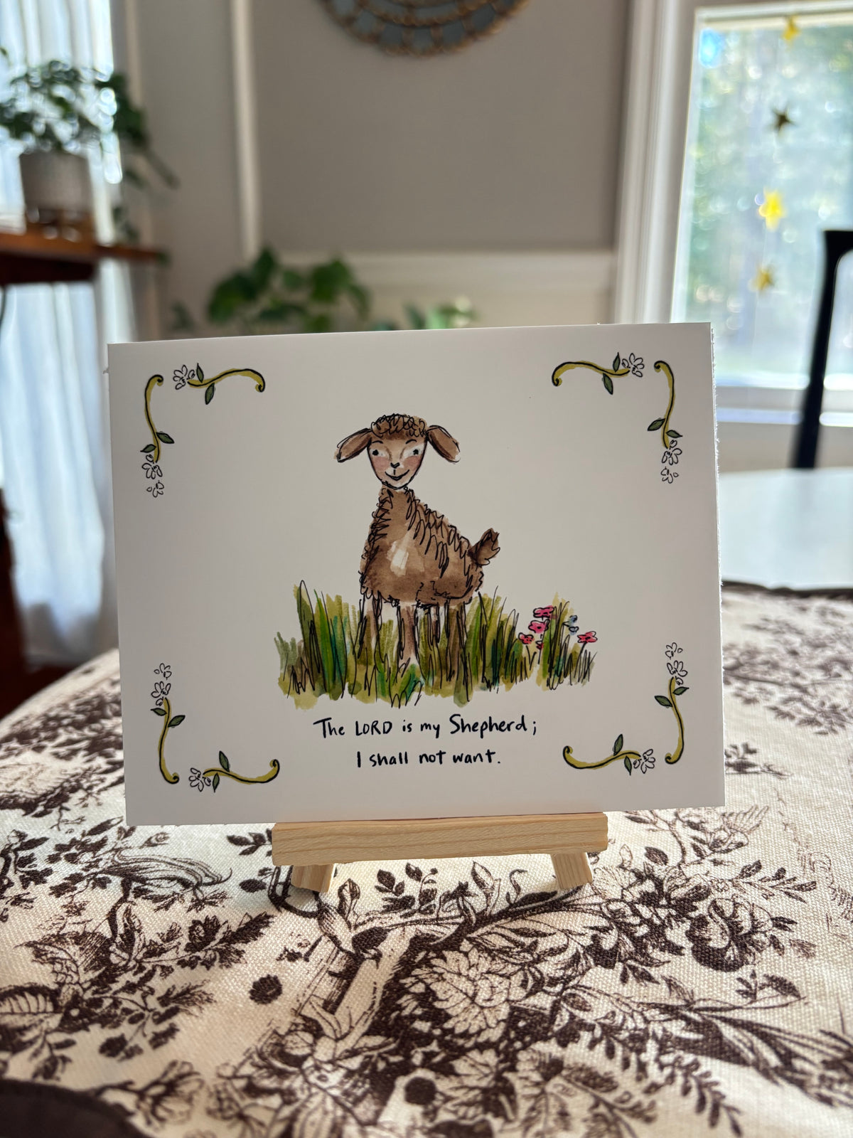 The Lord is My Shepherd - Psalm 23 Mini Prints with Stand
