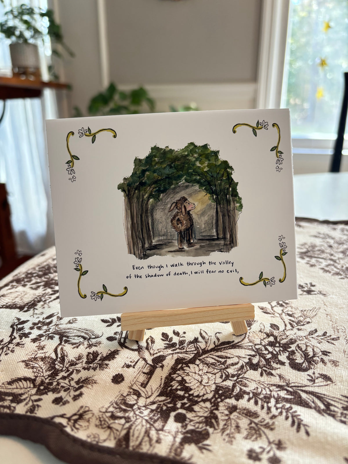 The Lord is My Shepherd - Psalm 23 Mini Prints with Stand