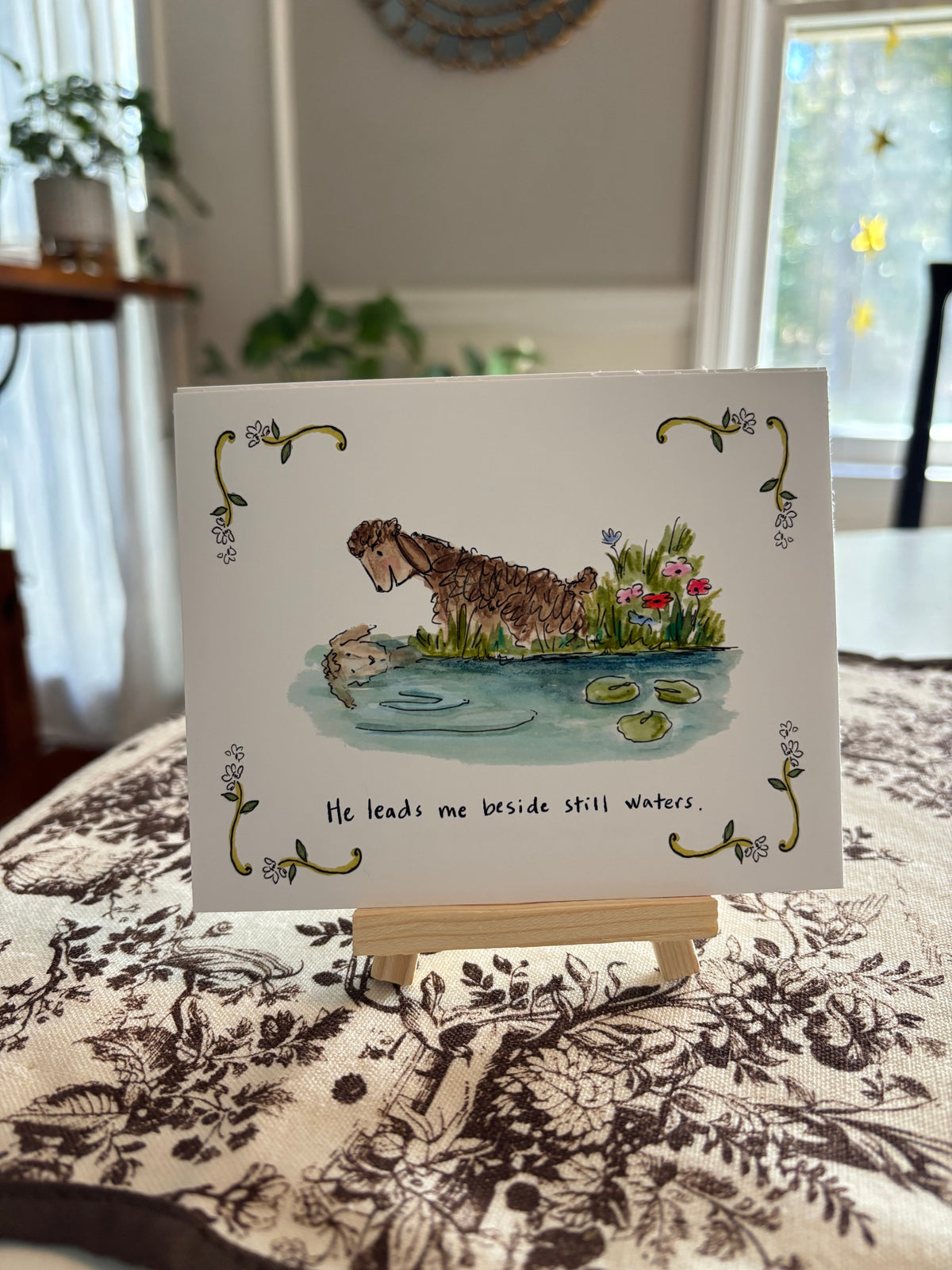 The Lord is My Shepherd - Psalm 23 Mini Prints with Stand