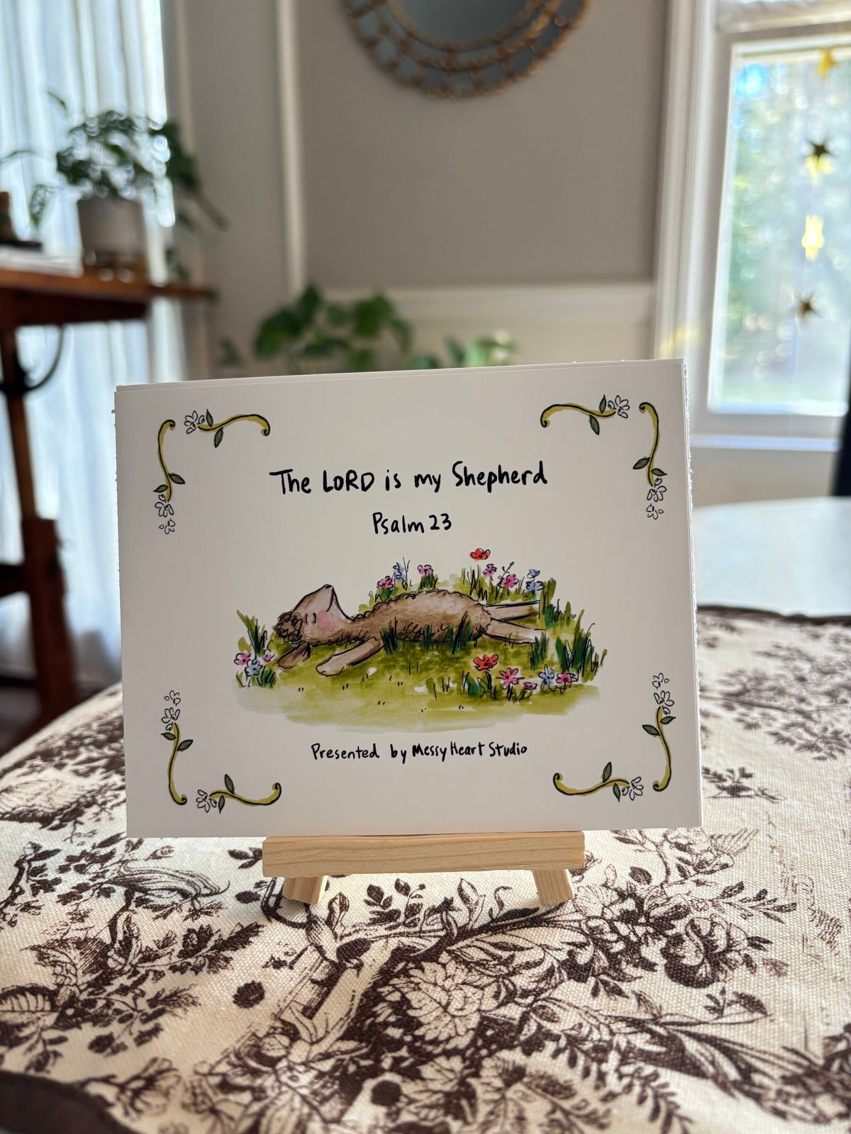 The Lord is My Shepherd - Psalm 23 Mini Prints with Stand