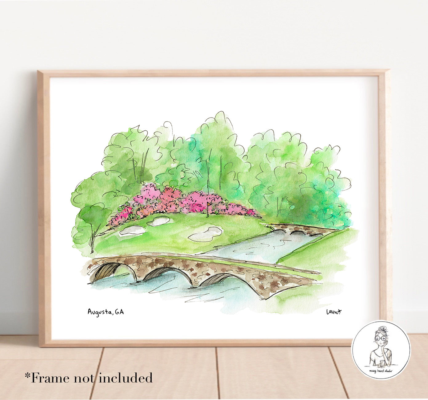 Augusta, GA - Golf #12. Watercolor and Ink Print