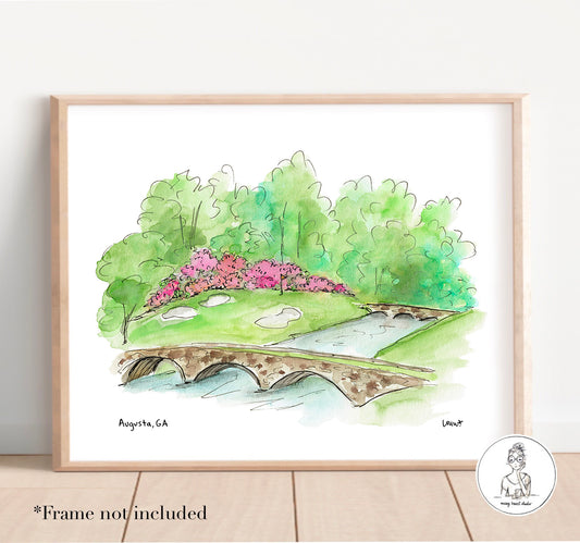 Augusta, GA - Golf #12. Watercolor and Ink Print
