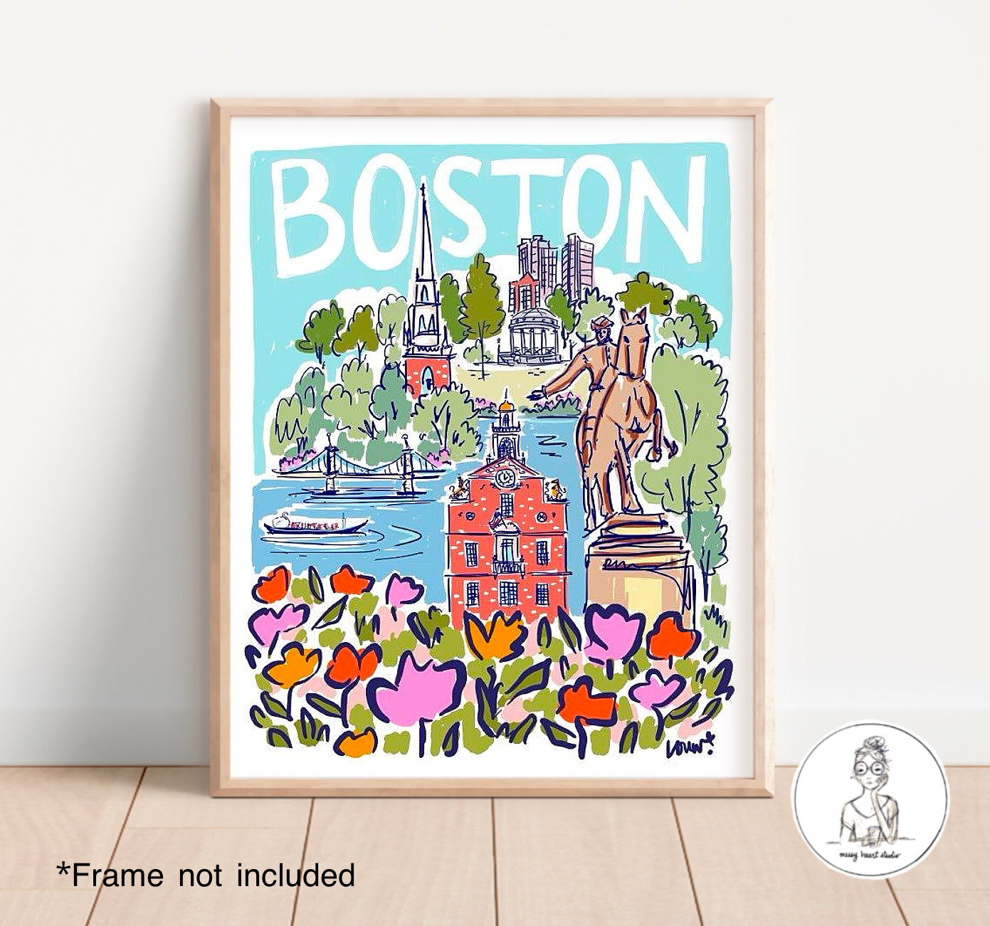 Boston, MA - Landmark Poster Collage. Art Print