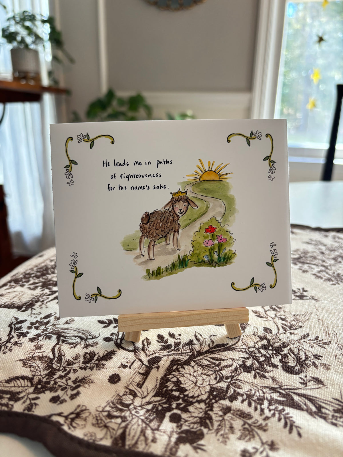 The Lord is My Shepherd - Psalm 23 Mini Prints with Stand