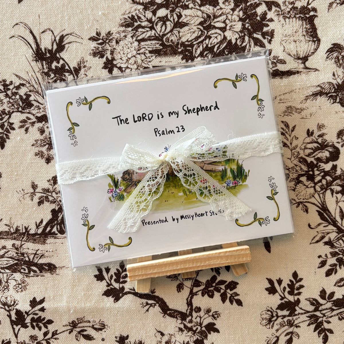 The Lord is My Shepherd - Psalm 23 Mini Prints with Stand