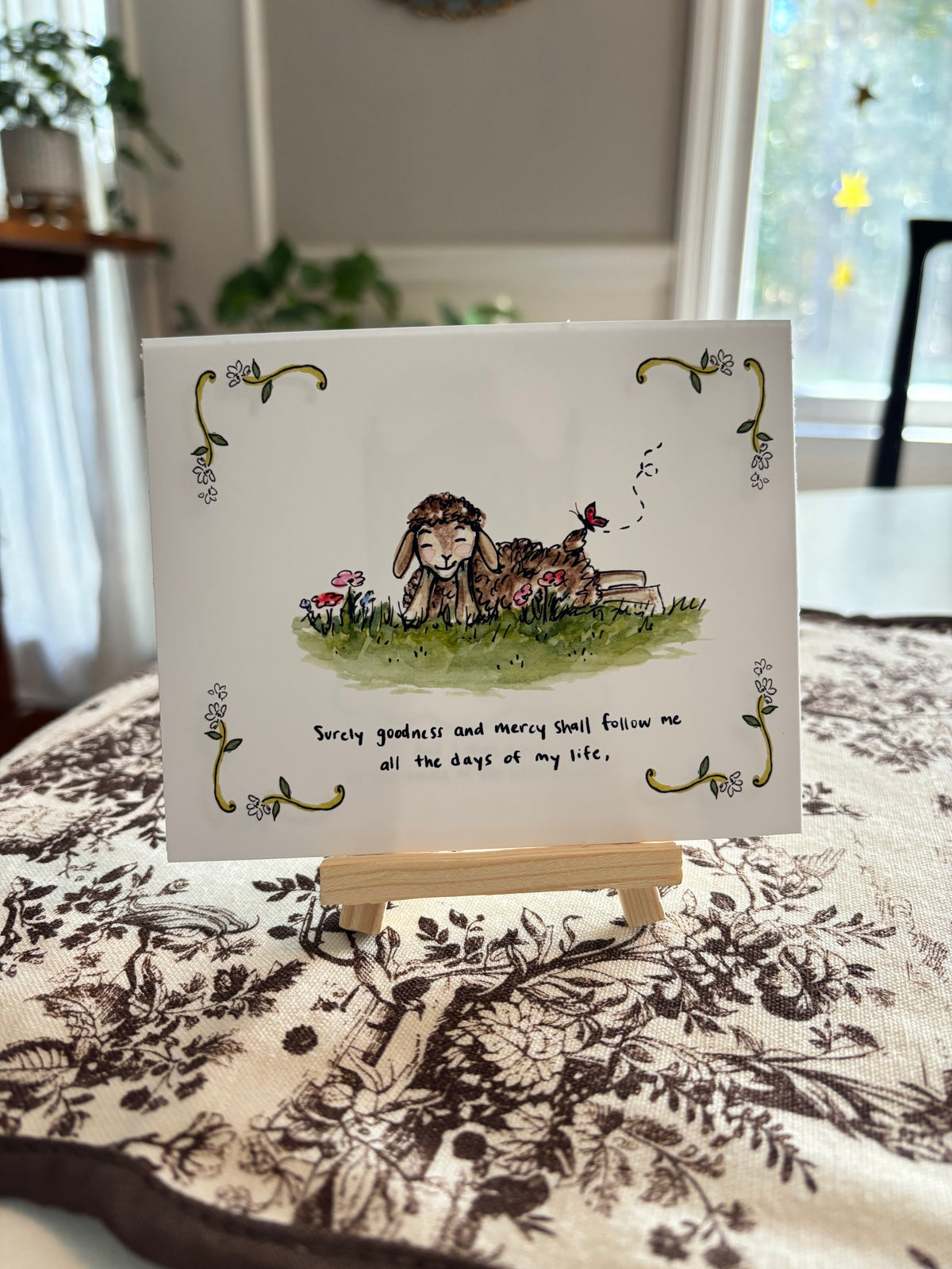 The Lord is My Shepherd - Psalm 23 Mini Prints with Stand