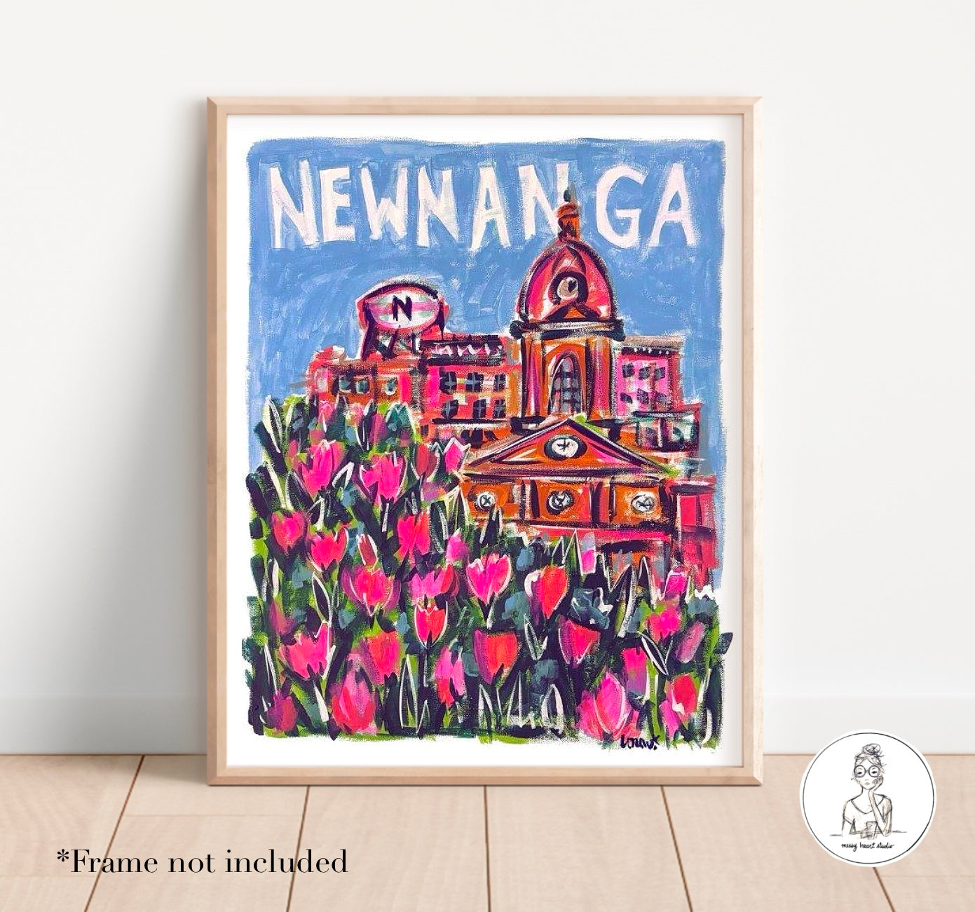 Newnan, GA - Landmark Collage. Art Print