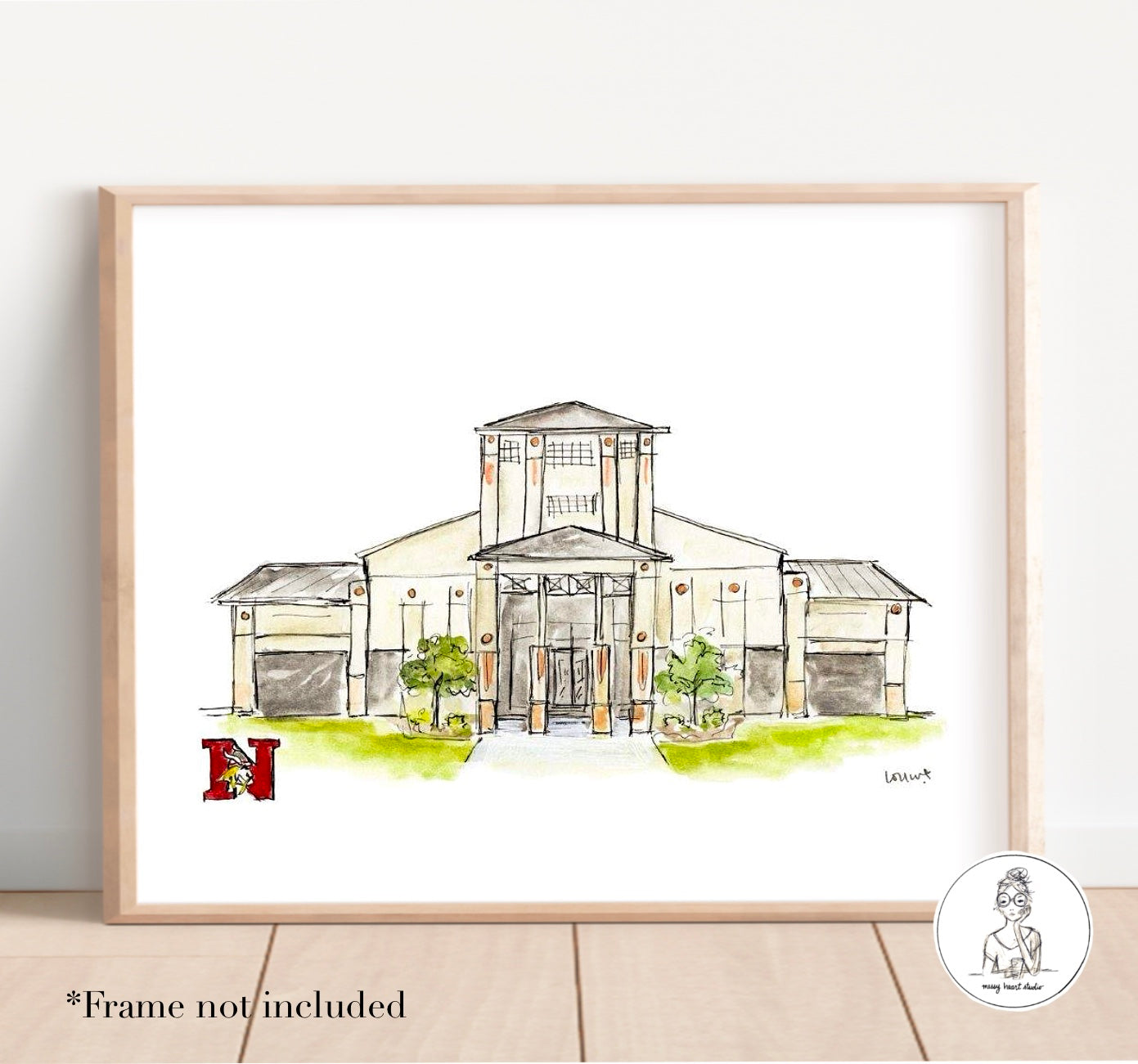 Newnan, GA - Northgate High School. Watercolor and Ink Print