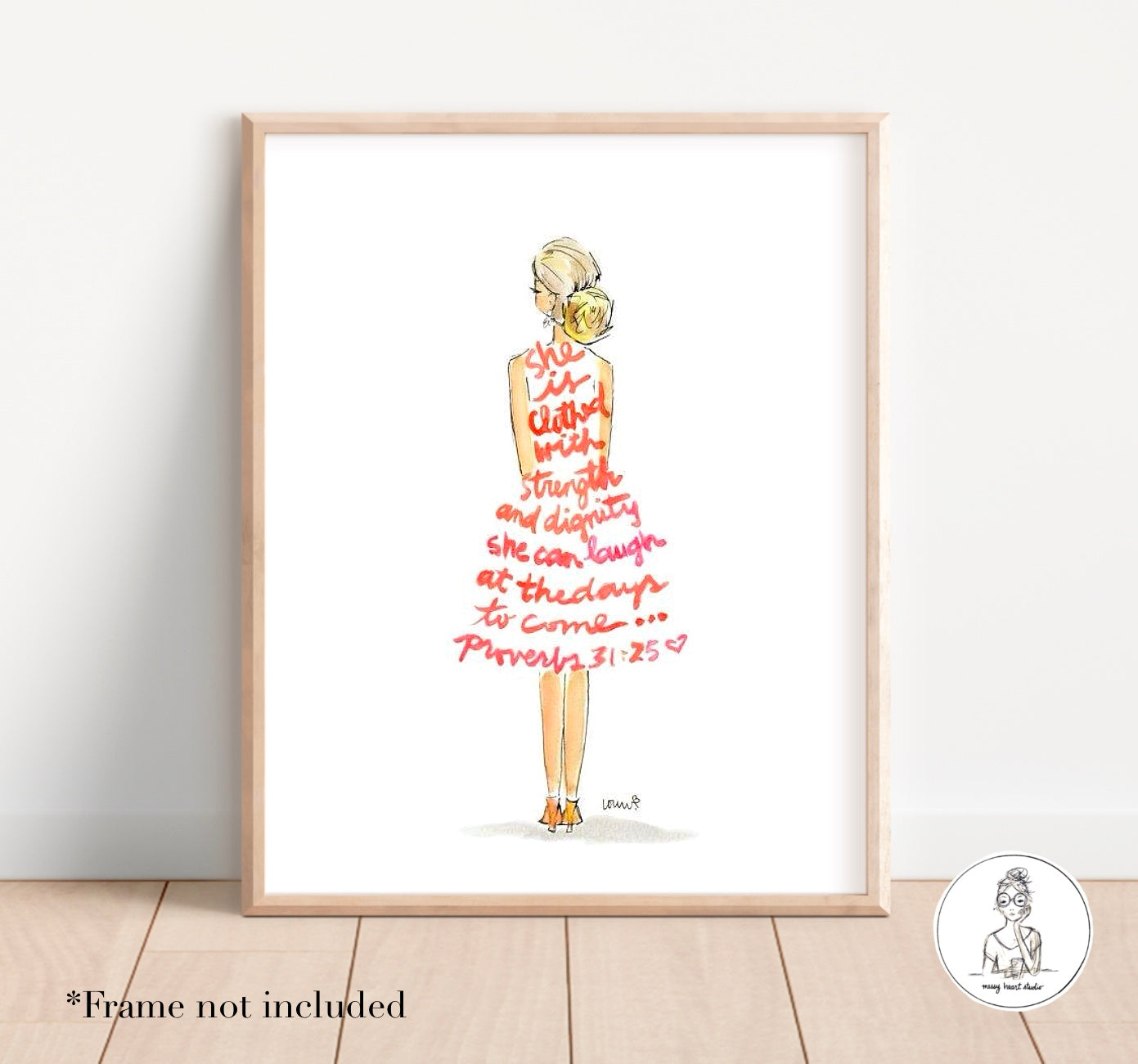 Proverbs 31 Girl - Blonde Hair, Red Dress