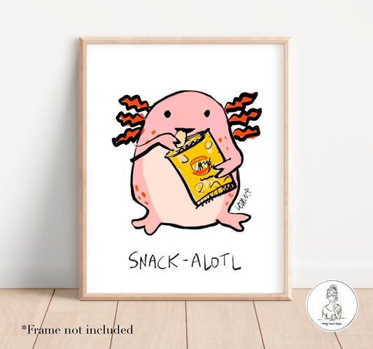 Snackalotl (Kids Room). Art Print