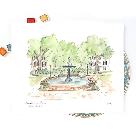 Savannah, GA - Columbia Square Fountain